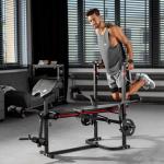 Hop-Sport Adjustable Folding Weight Bench with Rack