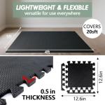 WAWINY 20-Sq Ft Interlocking Gym Floor Mats