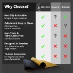 Zeesa Premium Natural Rubber Yoga Mat with Bag