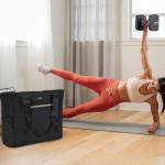 Checkered Gym Tote with Yoga Mat Bag