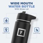 Stainless Steel 650ml Insulated Water Bottle with 3 Lids