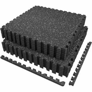 Heavy-Duty Interlocking Exercise Mats - 24 Sq Ft