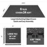 Heavy-Duty Interlocking Exercise Mats - 24 Sq Ft