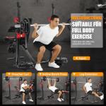 Adjustable Weight Bench Set with Barbell and Rack