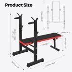 Chiidou Adjustable Weight Bench with Dip Station
