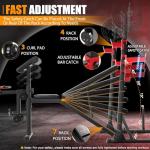Adjustable Weight Bench Set with Barbell and Rack