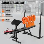 Aceshin Adjustable Weight Bench with Barbell Rack
