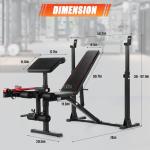 Aceshin Adjustable Weight Bench with Barbell Rack
