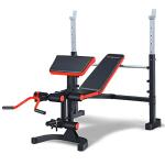 Adjustable Weight Bench with Barbell Rack and Leg Developer