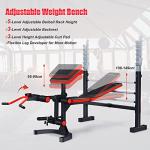Adjustable Weight Bench with Barbell Rack and Leg Developer