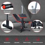 Adjustable Weight Bench with Barbell Rack and Leg Developer