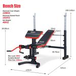 Adjustable Weight Bench with Barbell Rack and Leg Developer