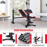 Adjustable Weight Bench with Barbell Rack and Leg Developer
