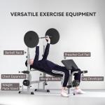 Adjustable Weight Bench with Squat Rack & Accessories