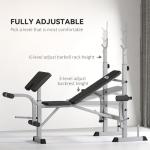 Adjustable Weight Bench with Squat Rack & Accessories