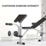 Adjustable Weight Bench with Squat Rack & Accessories