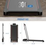Folding Treadmill Walking Pad with Handle and Remote