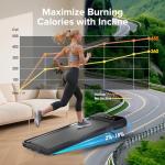 Foldable Walking Pad Treadmill with Auto Incline