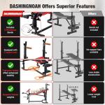 6-in-1 Foldable Weight Bench and Barbell Rack