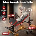 6-in-1 Foldable Weight Bench and Barbell Rack