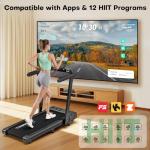 VANNECT Foldable Incline Treadmill with Dual LED Screen