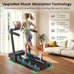 VANNECT Foldable Incline Treadmill with Dual LED Screen