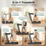 VANNECT Foldable Incline Treadmill with Dual LED Screen