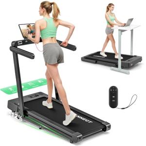 VANNECT Foldable Incline Treadmill with Dual LED Screen