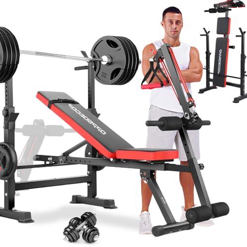 Adjustable Weight Bench Set with Squat Rack