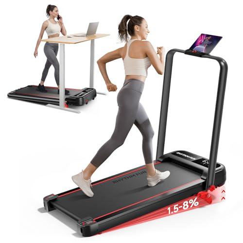 RHYTHM FUN Foldable Walking Pad Treadmill with Incline