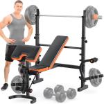 Fostoy 6-in-1 Adjustable Weight Bench Set