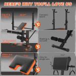 Fostoy 6-in-1 Adjustable Weight Bench Set