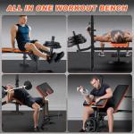 Fostoy 6-in-1 Adjustable Weight Bench Set