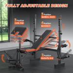Fostoy 6-in-1 Adjustable Weight Bench Set