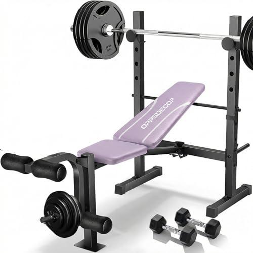 Adjustable Weight Bench Set with Squat Rack