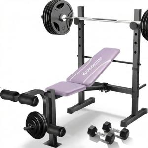 Adjustable Weight Bench Set with Squat Rack