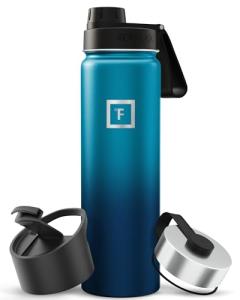 Stainless Steel 650ml Insulated Water Bottle with 3 Lids
