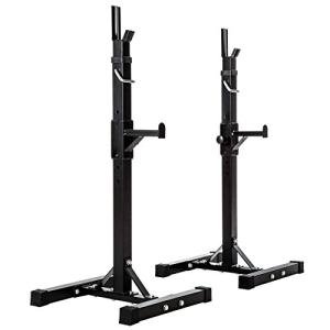 2-Piece Adjustable Steel Squat Rack with Weight Capacity
