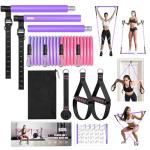 Qicool Pilates Bar with Resistance Bands - Purple