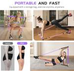 Qicool Pilates Bar with Resistance Bands - Purple