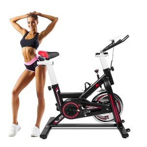 EVOLAND Indoor Cycling Exercise Bike with Monitor