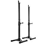 2-Piece Adjustable Steel Squat Rack with Weight Capacity