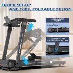 Foldable Incline Treadmill with Bluetooth & Programs