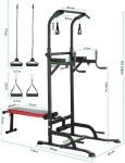 Multifunctional Power Tower with Dip Stand & Bench