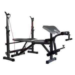 Adjustable Folding Weight Bench with Barbell Rack