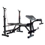 Adjustable Folding Weight Bench with Barbell Rack