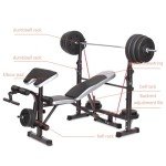 Adjustable Folding Weight Bench with Barbell Rack