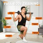 HOTWAVE Resistance Bands Bar with Ab Roller Set