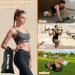 HOTWAVE Resistance Bands Bar with Ab Roller Set