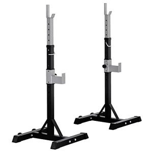 Adjustable Barbell Squat Rack with Wheels